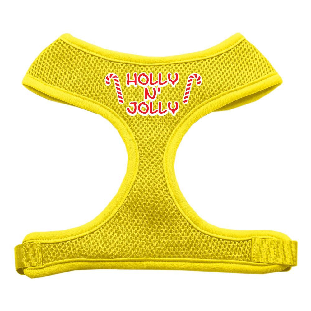Holly N Jolly Screen Print Soft Mesh Harness Yellow Extra Large