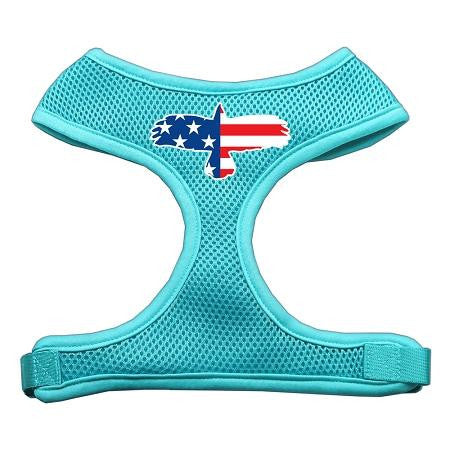 Eagle Flag Screen Print Soft Mesh Harness Aqua Large