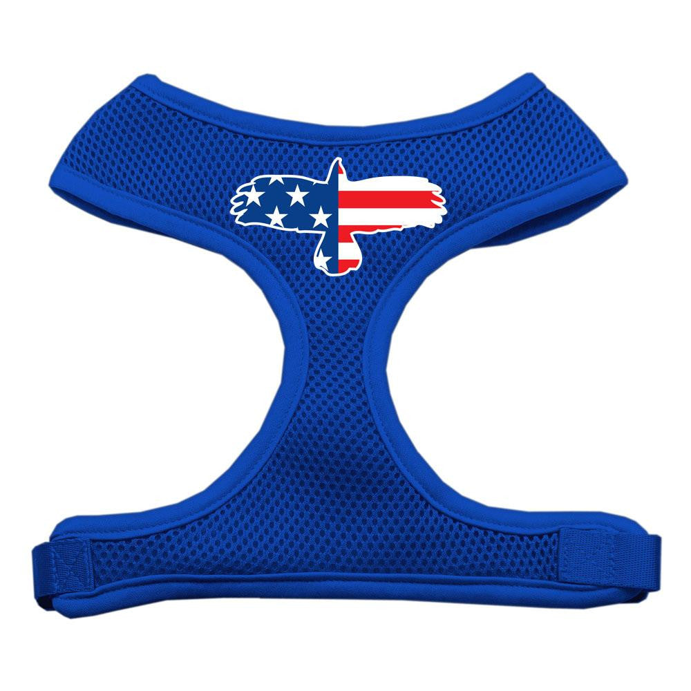 Eagle Flag Screen Print Soft Mesh Harness Blue Medium