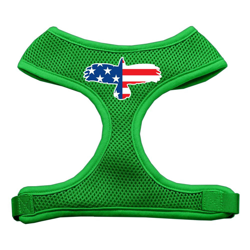 Eagle Flag Screen Print Soft Mesh Harness Emerald Green Medium