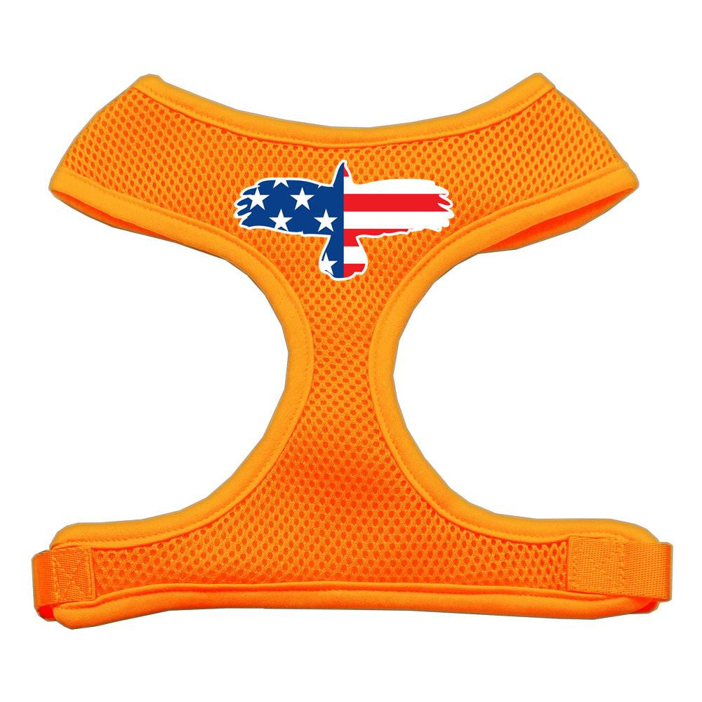 Eagle Flag Screen Print Soft Mesh Harness Orange Medium