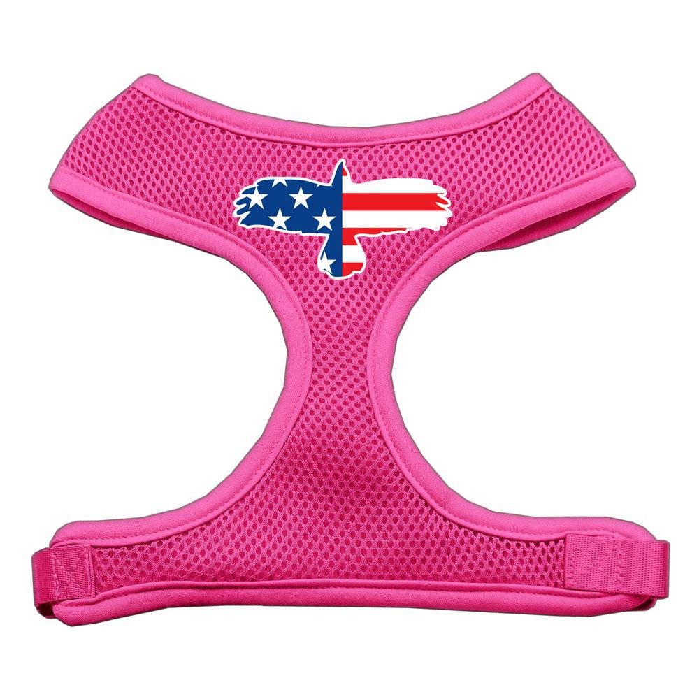 Eagle Flag Screen Print Soft Mesh Harness Pink Small