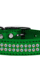 Two Row AB Crystal Metallic Leather Emerald Green 16