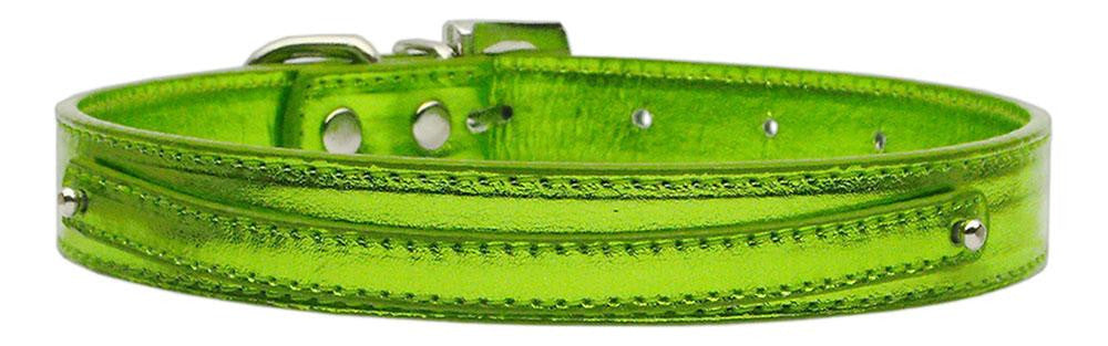 3-8" (10mm) Metallic Two Tier Collar Lime Green Large