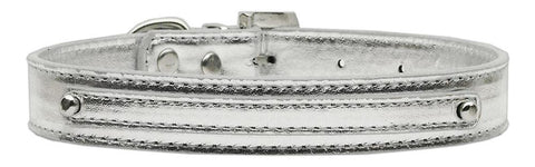 3-8" (10mm) Metallic Two Tier Collar Silver Large