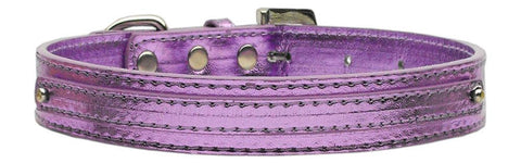 3-8" (10mm) Metallic Two Tier Collar Purple Small