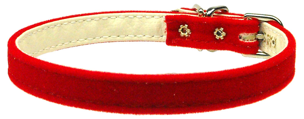 Velvet 3-8" Plain Collar Red 10