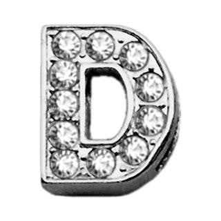 3-8" Clear Bling Letter Sliding Charms D .