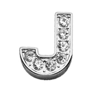 3-8" Clear Bling Letter Sliding Charms J .