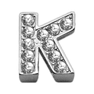 3-8" Clear Bling Letter Sliding Charms K .