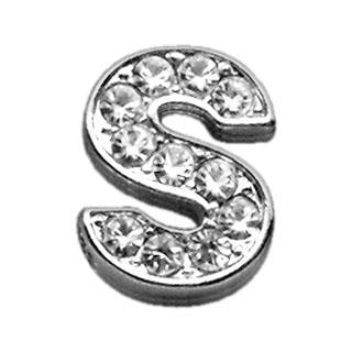 3-8" Clear Bling Letter Sliding Charms S .