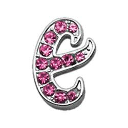 3-8" Pink Script Letter Sliding Charms E .