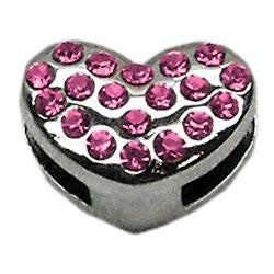 3-8" Slider Puffy Heart Charm Pink -