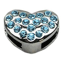 3-8" Slider Puffy Heart Charm Turquoise -