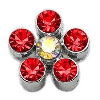 3-8" Slider Flower Charm Red 3-8