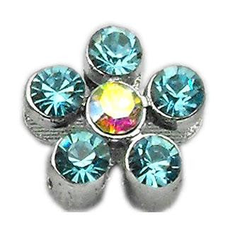 3-8" Slider Flower Charm Turquoise 3-8