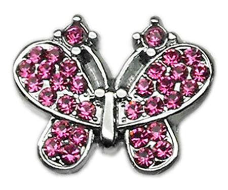 3-8" Slider Butterfly Charm Pink 3-8"