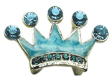 3-8" Slider Enamel Crown Charm Turquoise 3-8"