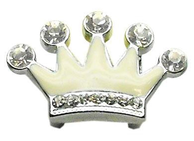 3-8" Slider Enamel Crown Charm White 3-8"