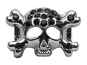 3-8" Skull Slider Charm Black 3-8'' (10mm)