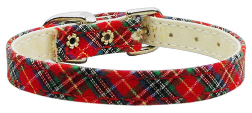 3-8" Plaid Plain Collars  Red 10