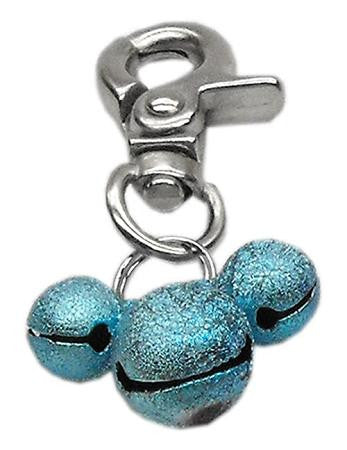 Lobster Claw Bell Charm Aqua .