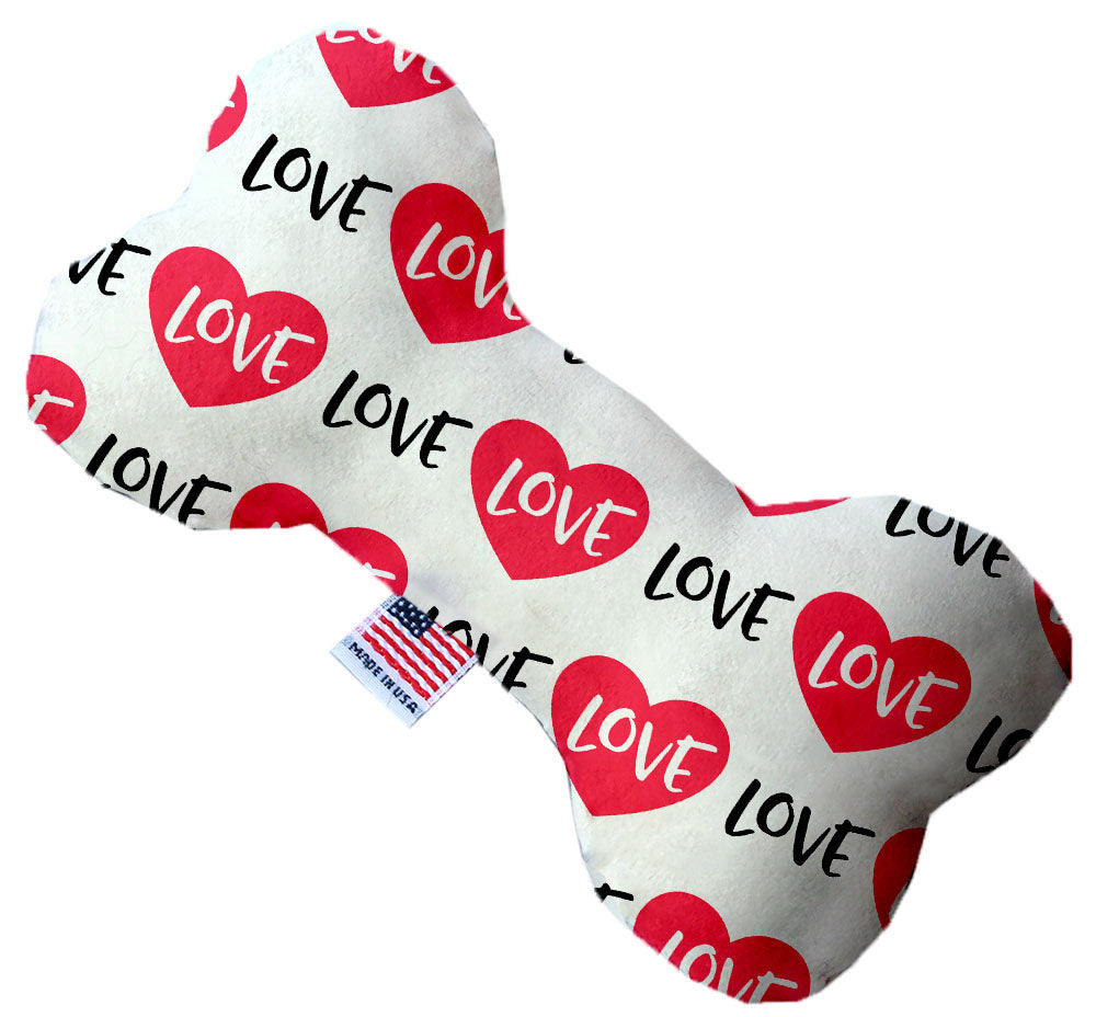 Classic Love 6 Inch Canvas Bone Dog Toy