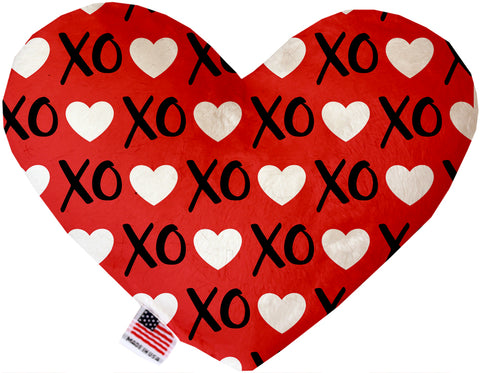 Red Xoxo 6 Inch Canvas Heart Dog Toy