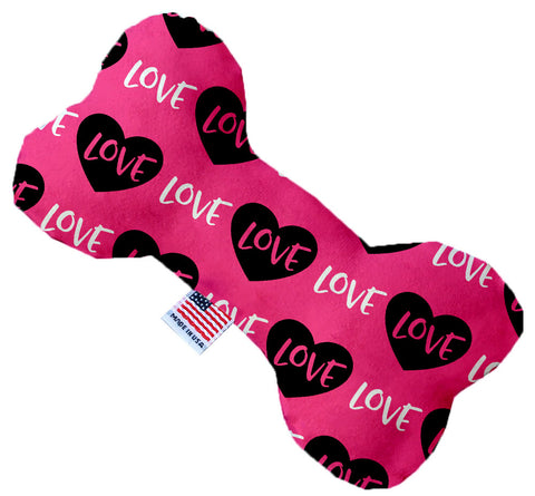 Pink Love 6 Inch Canvas Bone Dog Toy