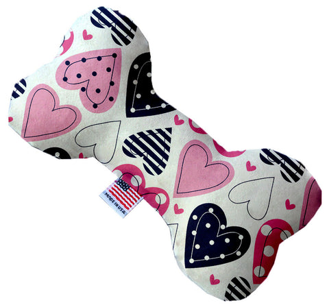 Mixed Canvas Bone Dog Toy