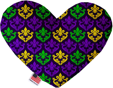 Classic Fleur De Lis 6 Inch Canvas Heart Dog Toy