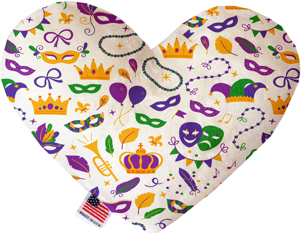 Mardi Gras Masks 6 Inch Canvas Heart Dog Toy