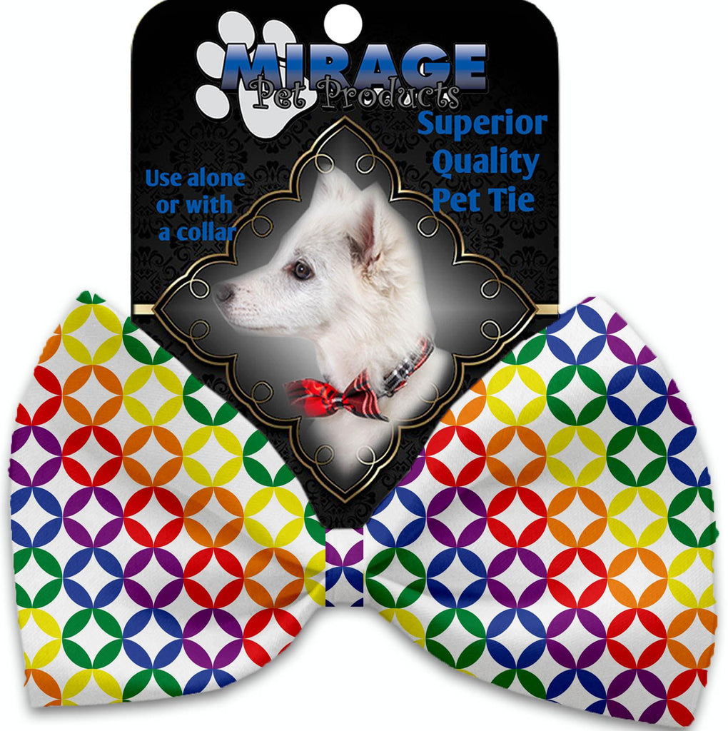 Rainbow Bright Diamonds Pet Bow Tie