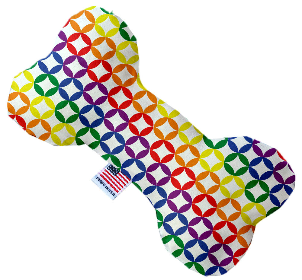 Rainbow Bright Diamonds 10 Inch Canvas Bone Dog Toy