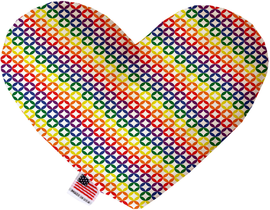 Rainbow Bright Diamonds 6 Inch Canvas Heart Dog Toy