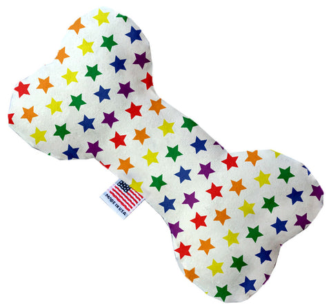 Rainbow Stars 10 Inch Canvas Bone Dog Toy