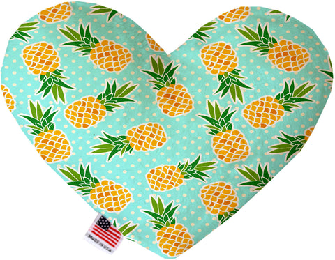 Pineapples And Polka Dots 6 Inch Canvas Heart Dog Toy