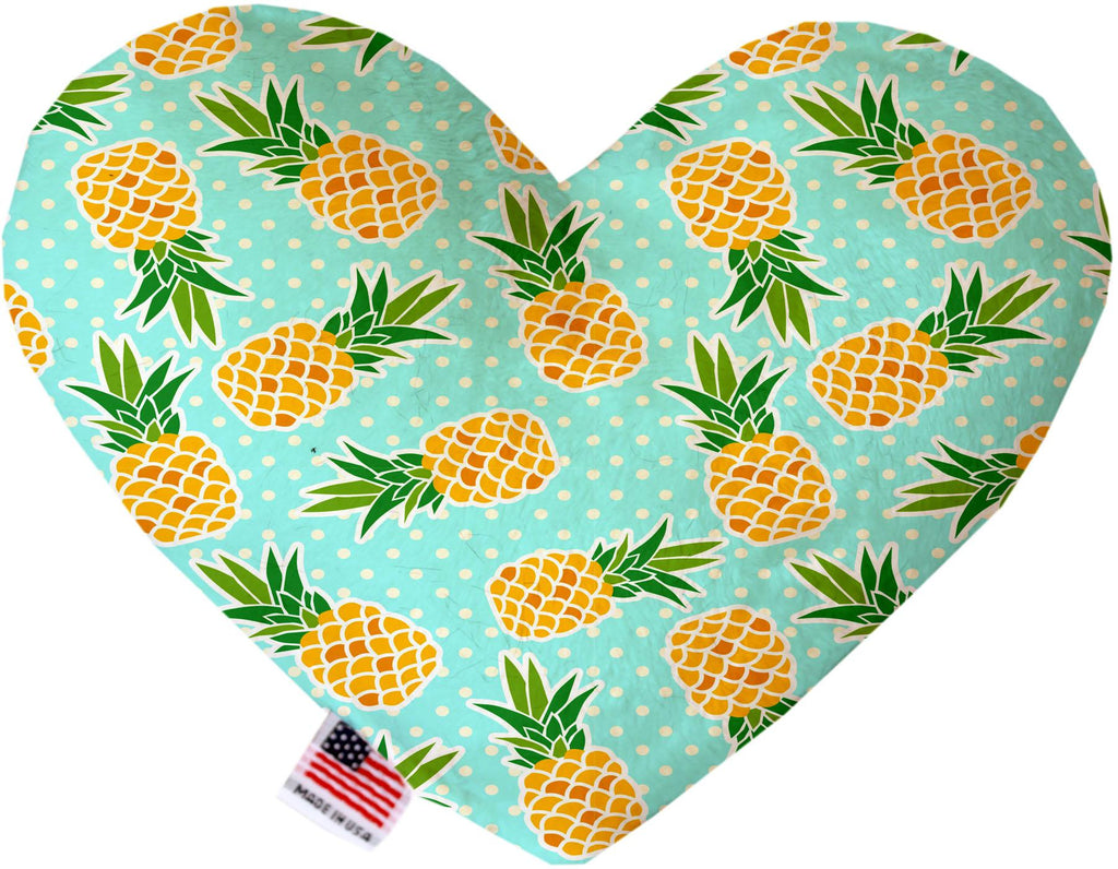 Pineapples And Polka Dots 6 Inch Heart Dog Toy