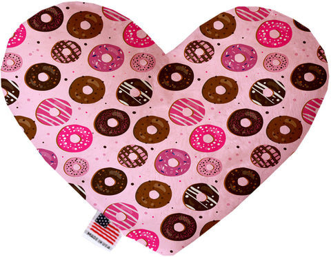 Pink Donuts 6 Inch Canvas Heart Dog Toy