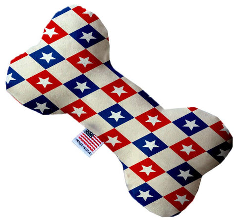 Patriotic Checkered Stars 10 Inch Bone Dog Toy