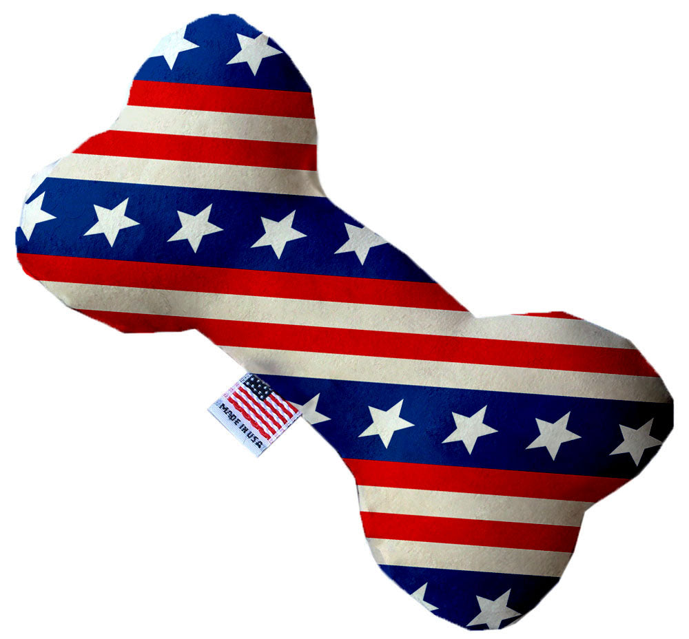 Stars And Stripes 10 Inch Canvas Bone Dog Toy