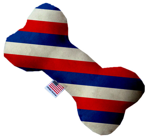 Patriotic Stripes 10 Inch Canvas Bone Dog Toy