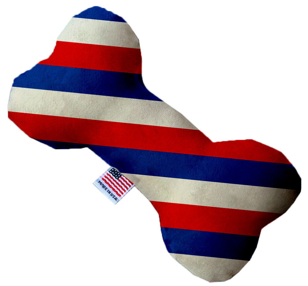 Patriotic Stripes 8 Inch Canvas Bone Dog Toy