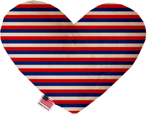 Patriotic Stripes 6 Inch Canvas Heart Dog Toy