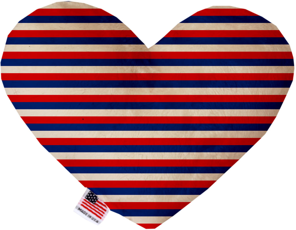 Patriotic Stripes 8 Inch Canvas Heart Dog Toy