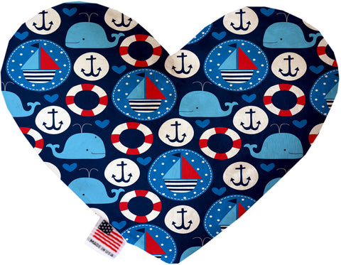 Anchors Away 6 Inch Canvas Heart Dog Toy