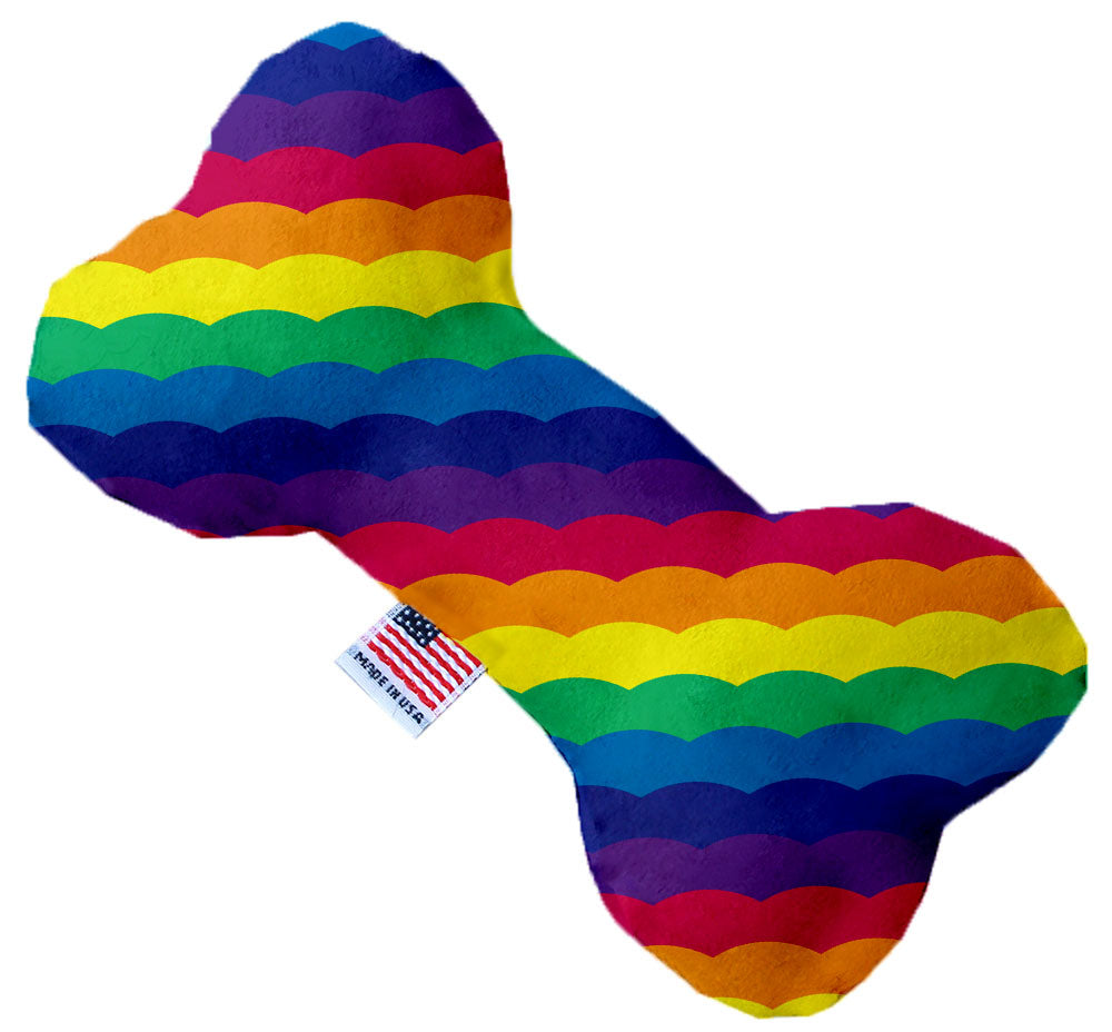 Scalloped Rainbow 10 Inch Canvas Bone Dog Toy