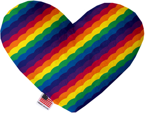 Scalloped Rainbow 6 Inch Canvas Heart Dog Toy