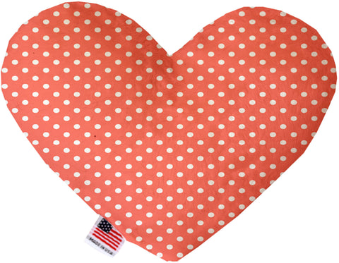 Peach Polka Dots 6 Inch Canvas Heart Dog Toy