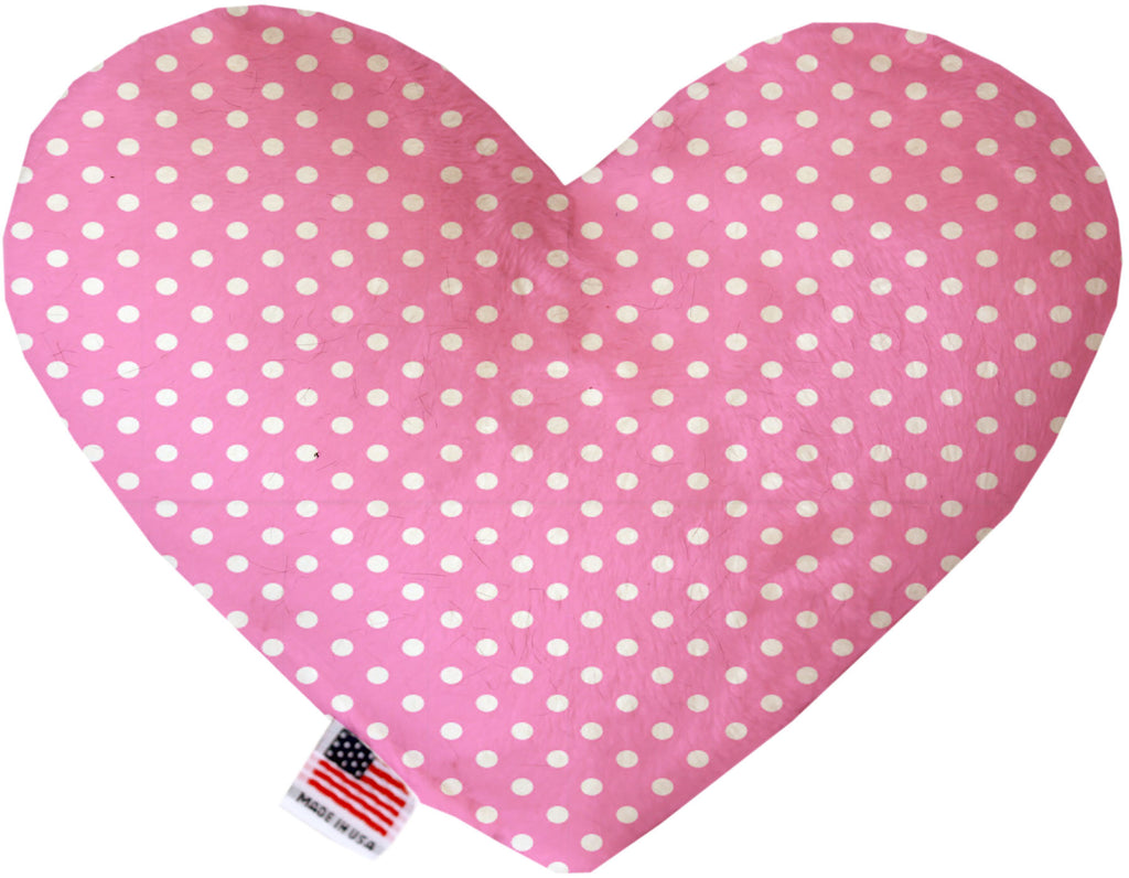 Pink Polka Dots 6 Inch Canvas Heart Dog Toy